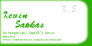 kevin sapkas business card